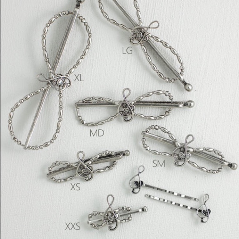 Lilla Rose Symphony Flexi Hair Clip Silver Sz LG